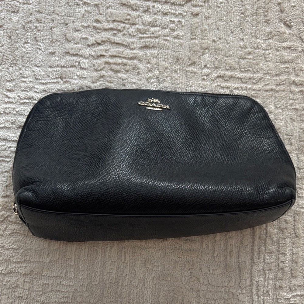 Coach Large Leather Cosmetic Pouch